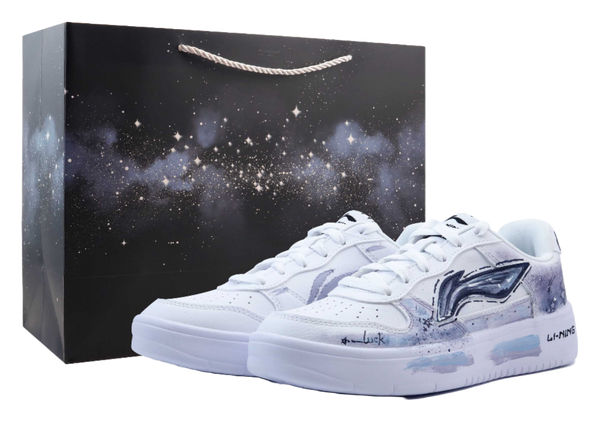 LiNing Pontoon Boats Abrasion Resistant, Lightweight, And Breathable Low Top Skateboard Shoes Unisex Light Purple 