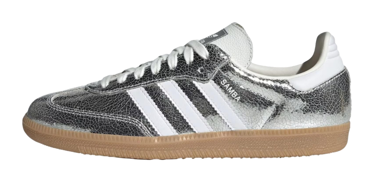 Samba Wmns Adidas Originals Og Cracked Metallic Pack - Silver Womens  VJSNEAKER