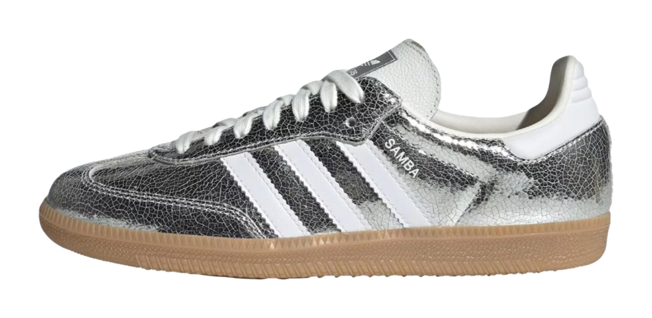 Samba Wmns Adidas Originals Og Cracked Metallic Pack - Silver Womens  VJSNEAKER