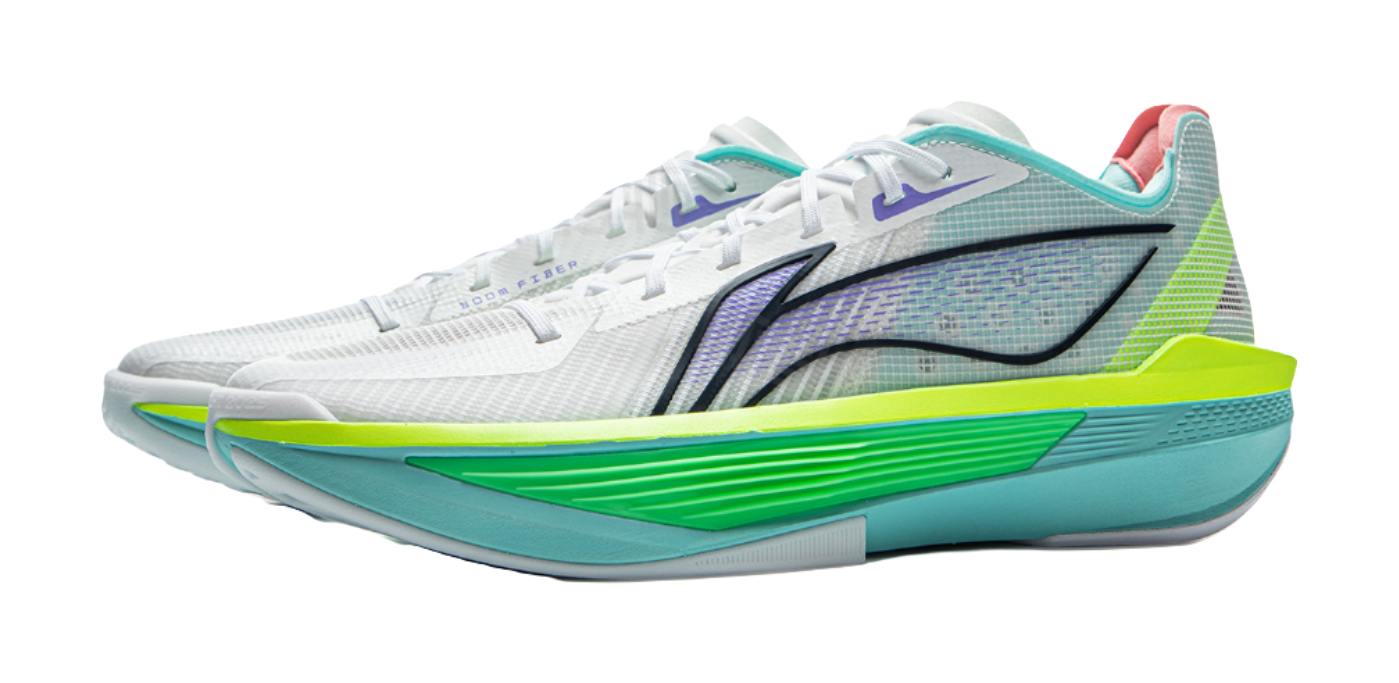 LiNing Ultra Light Cushioned Slip-Resistant Lightweight Low-Top Basketball Shoes Mens White Green  VJSNEAKER