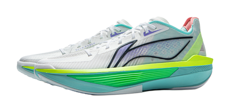 LiNing Ultra Light Cushioned Slip-Resistant Lightweight Low-Top Basketball Shoes Mens White Green  VJSNEAKER