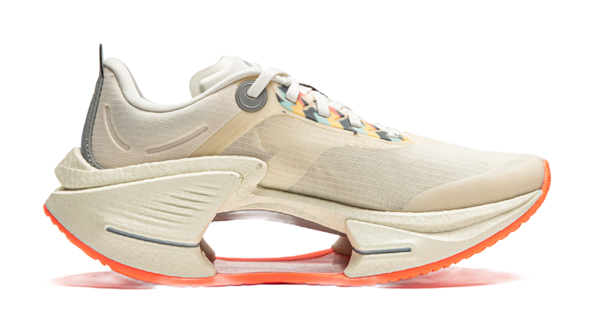 Li Ning Shadow 3 Essential Cushioning Support Rebound Low top Casual Running Shoes Womens Ecru  VJsneaker