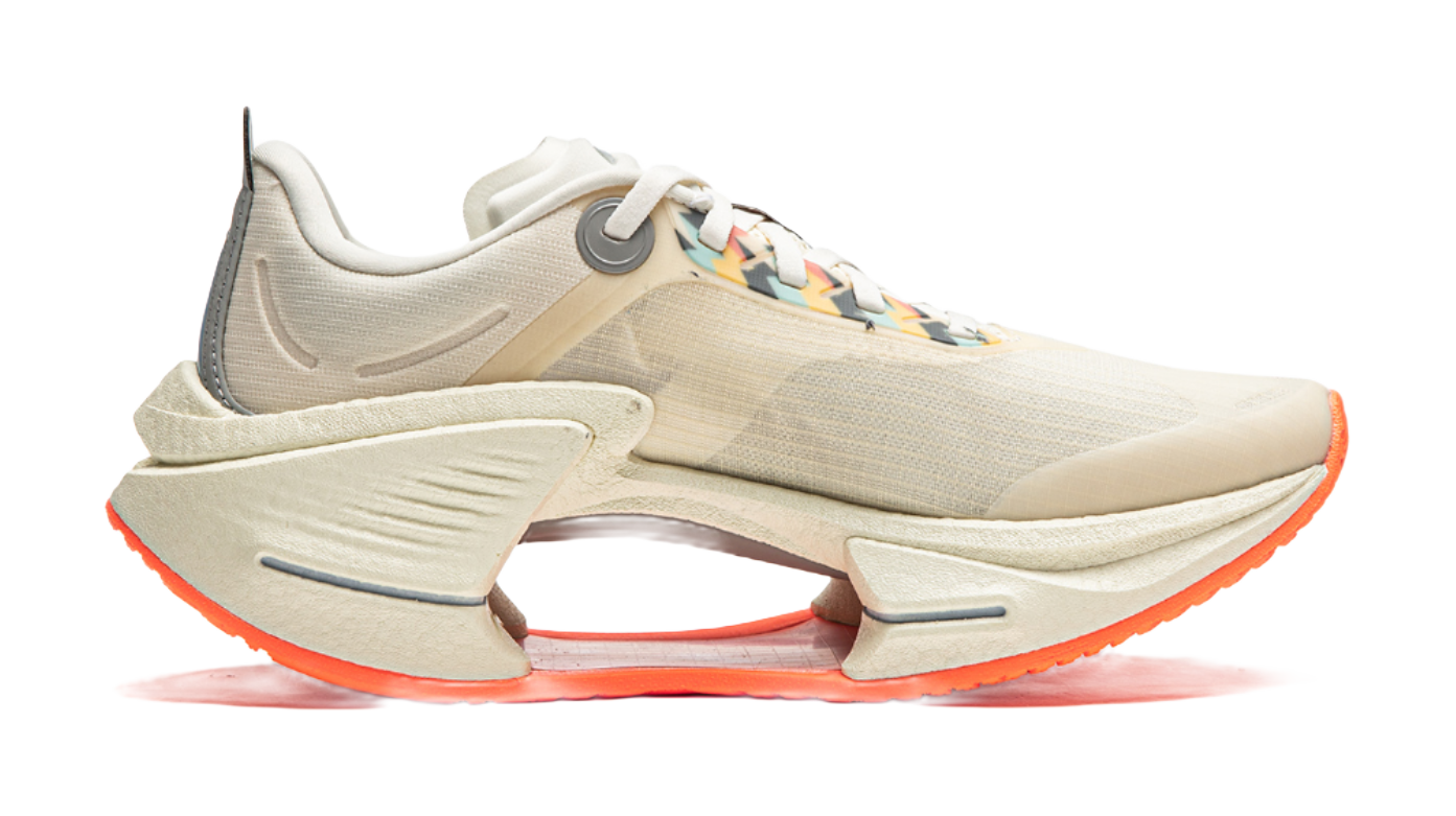 Li Ning Shadow 3 Essential Cushioning Support Rebound Low top Casual Running Shoes Womens Ecru  VJsneaker