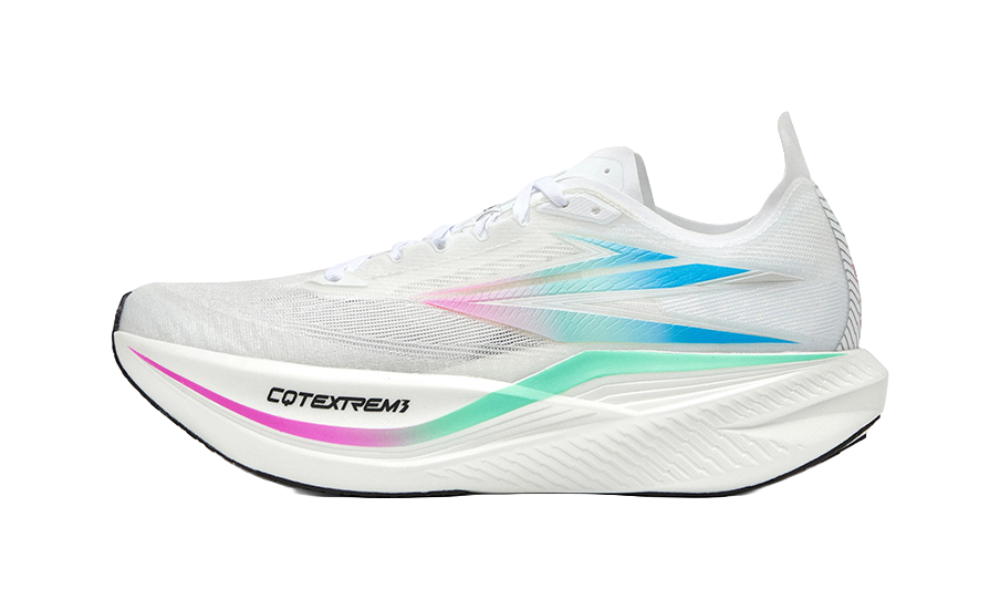 361 ° dual environment spectral midsole replaceable technology racing marathon training race body test comfortable sports shock absorption wear-resistant breathable low top running shoes for both men and women, white fluorescent purple powder