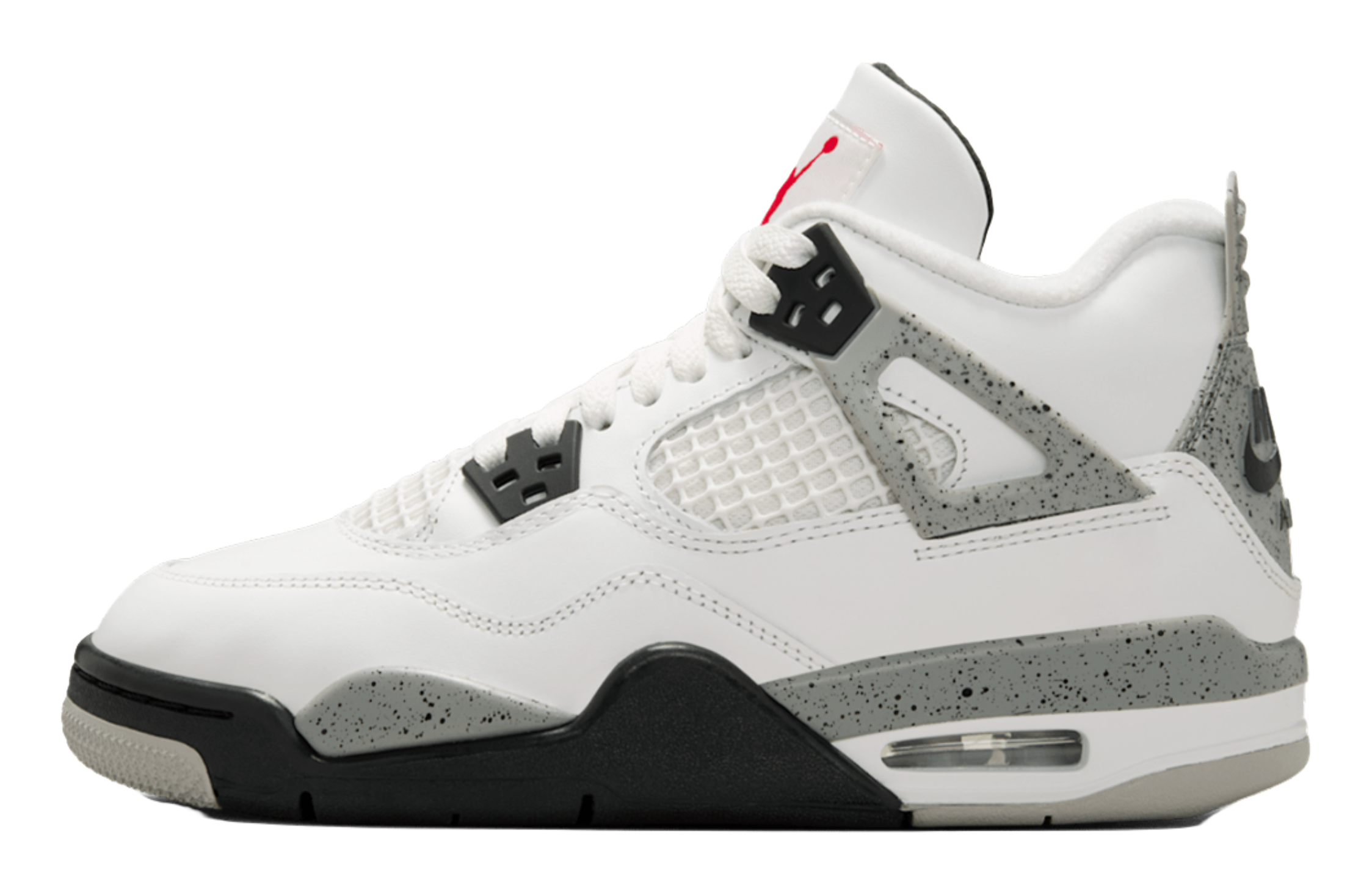 Jordan Air Jordan 4 Slip Resistant Abrasion Resistant Mid top Childrens Basketball Shoes White Black Unisex  VJSNEAKER