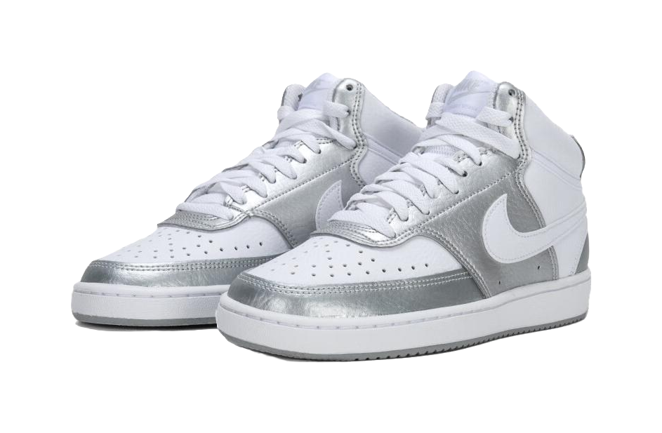 Nike Court Vision Mid Silver Grey Womens  vjsneaker.com