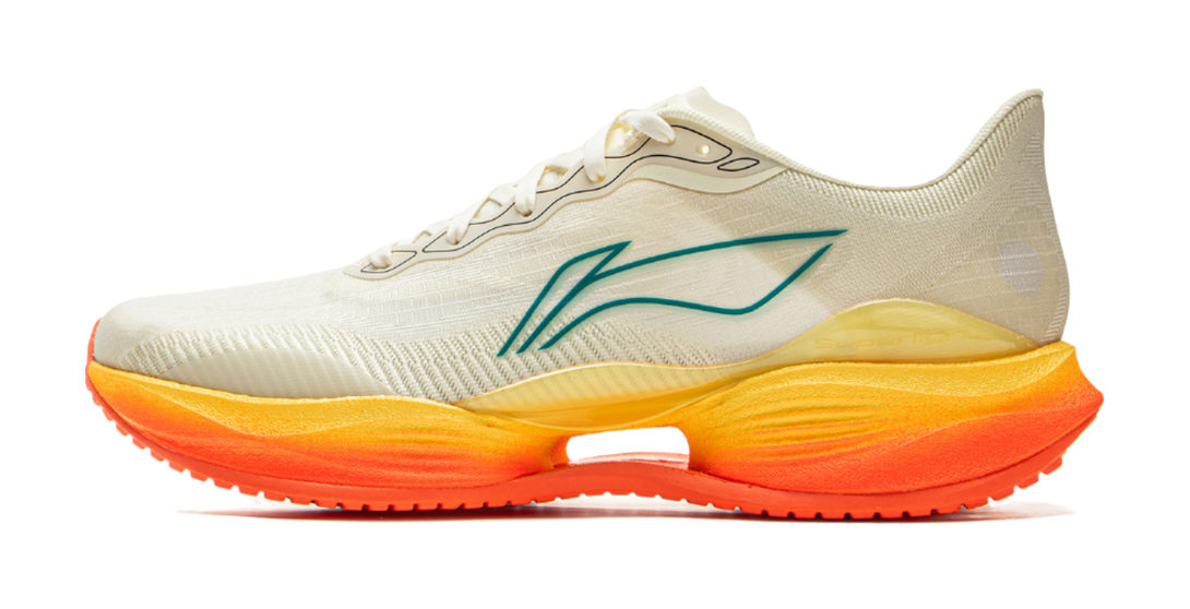 LiNing Super-Light 22 Cushioning Wear-Resistant Low-Top Casual Running Shoes Men's Beige Orange 