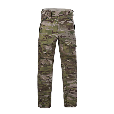 Tactical field pants in jungle camouflage with cargo pockets and belt