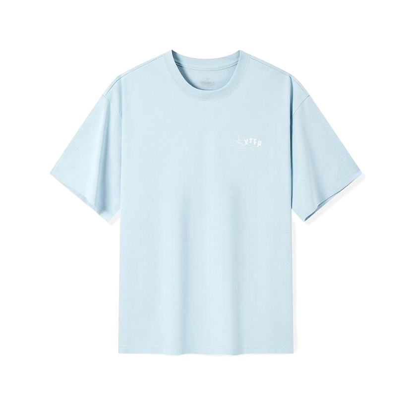 Xtep pure cotton round neck pullover, loose, casual, comfortable, soft, versatile knit T-shirt, unisex  vjsneaker.com