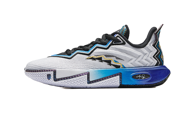 Antakids KAI 2 Slip Resistant, Abrasion Resistant, Breathable Low Top Childrens Basketball Shoes White/Basic Black  VJSNEAKER