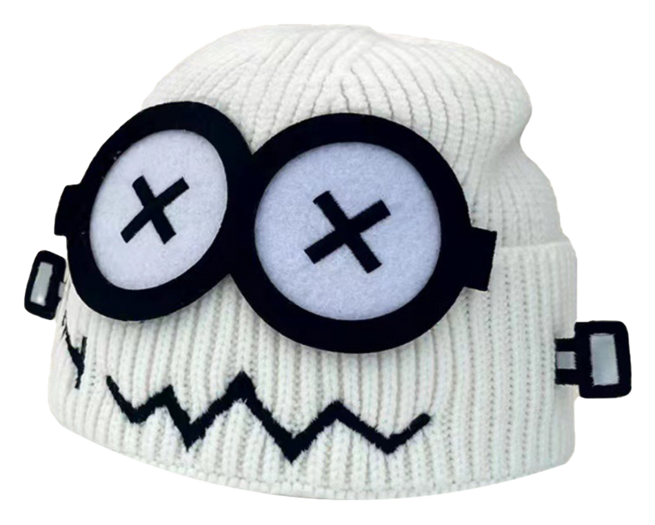 【 Essential for Autumn and Winter 】 IOTS Cute xx Eye Robot Funny Windproof, Warm, Commuting Versatile Polyester Woolen Hat for Men and Women Same Style Couple's Gift for Boys and Girls  vjsneaker.com