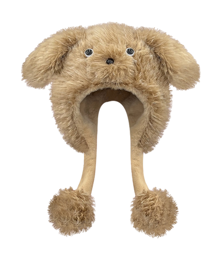 CMFY will move furry little dog ear hat, thick and cute windproof face enhancing little Lei Feng hat, polyester fiber wool hat, unisex couple's style  vjsneaker.com
