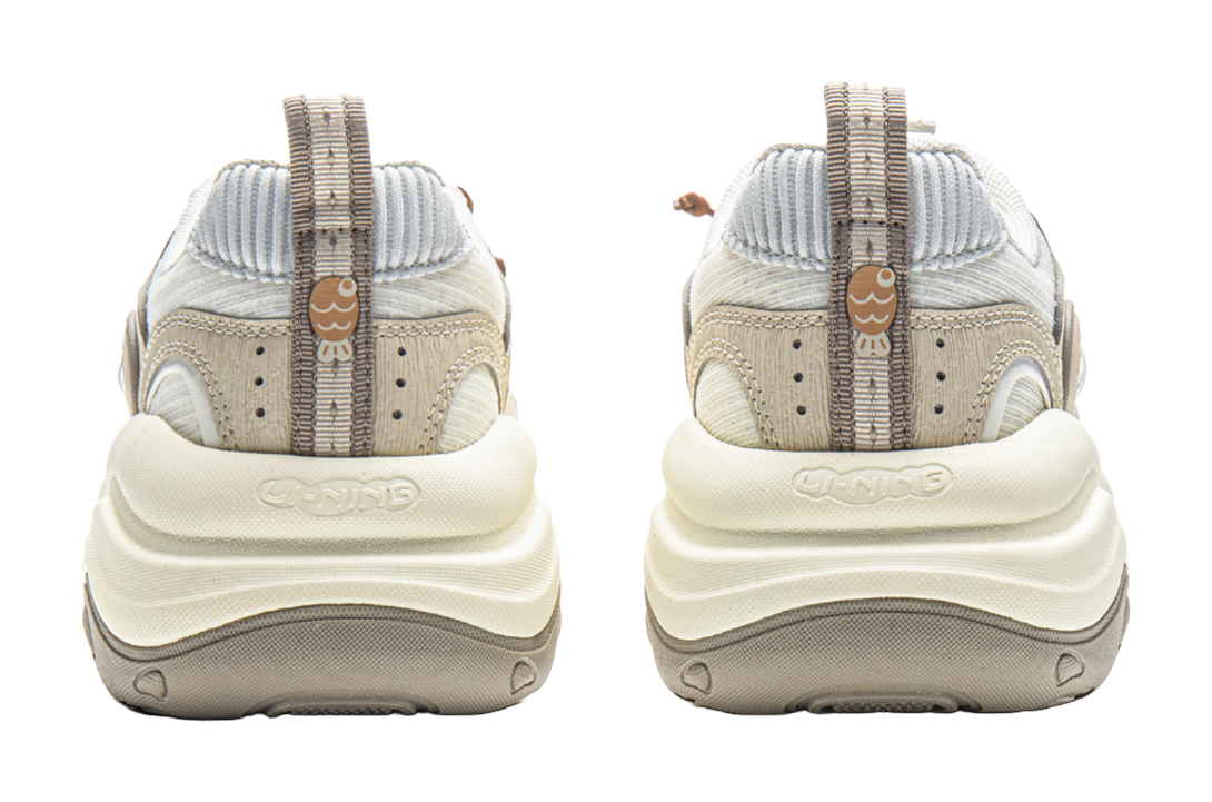 LiNing Honey Cushioning, Slip Resistant, Abrasion Resistant Support Low top Chunky Sneakers Women's Ivory Dune Khaki 