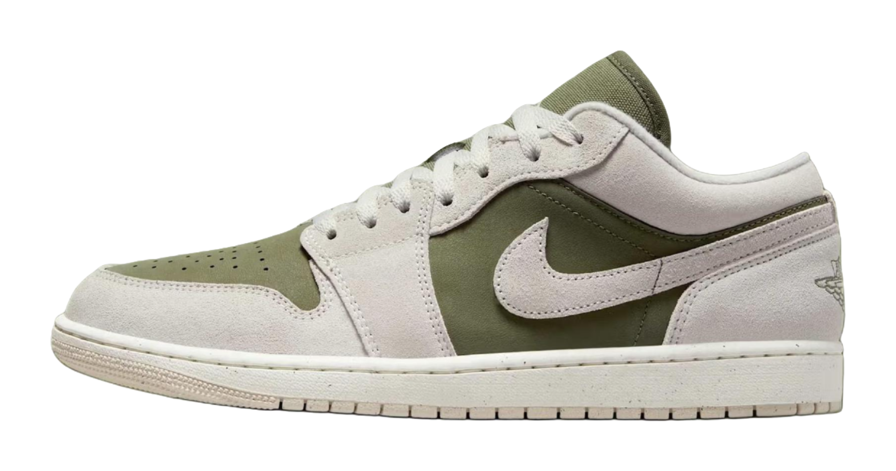 Jordan Air Jordan 1 Abrasion Resistant Low top Vintage Basketball Shoes Unisex White Green  VJSNEAKER