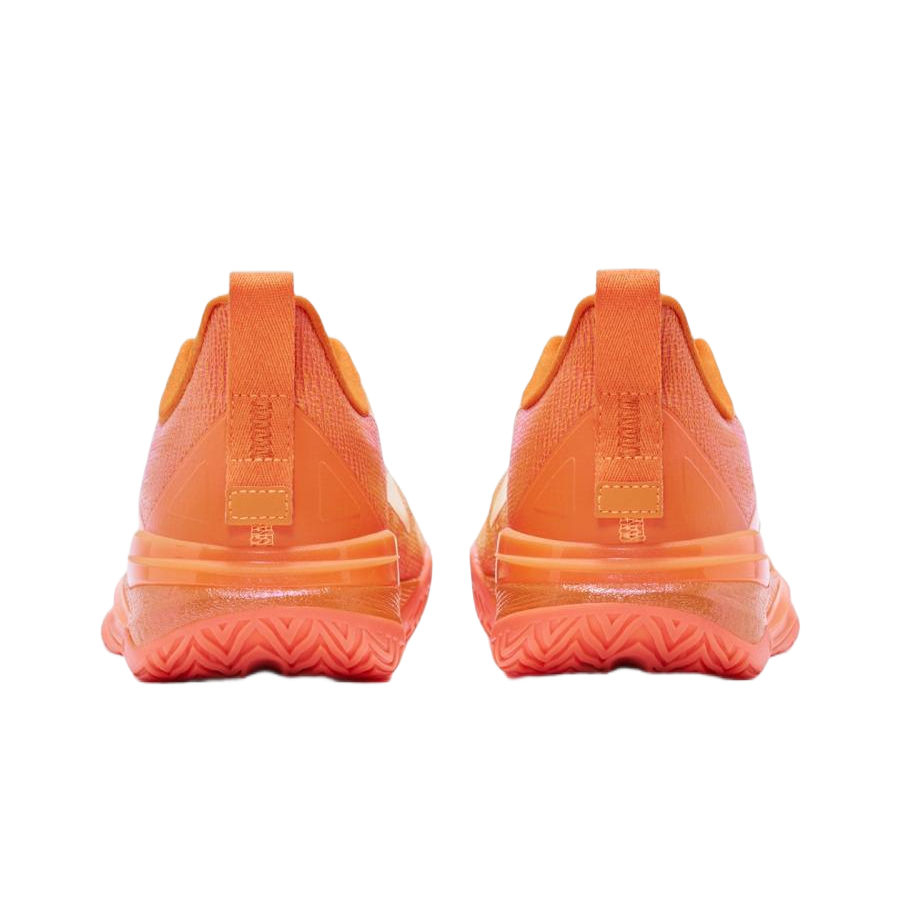 Volanti Mars Orange basketball shoes with textured rubber heel and pull tab