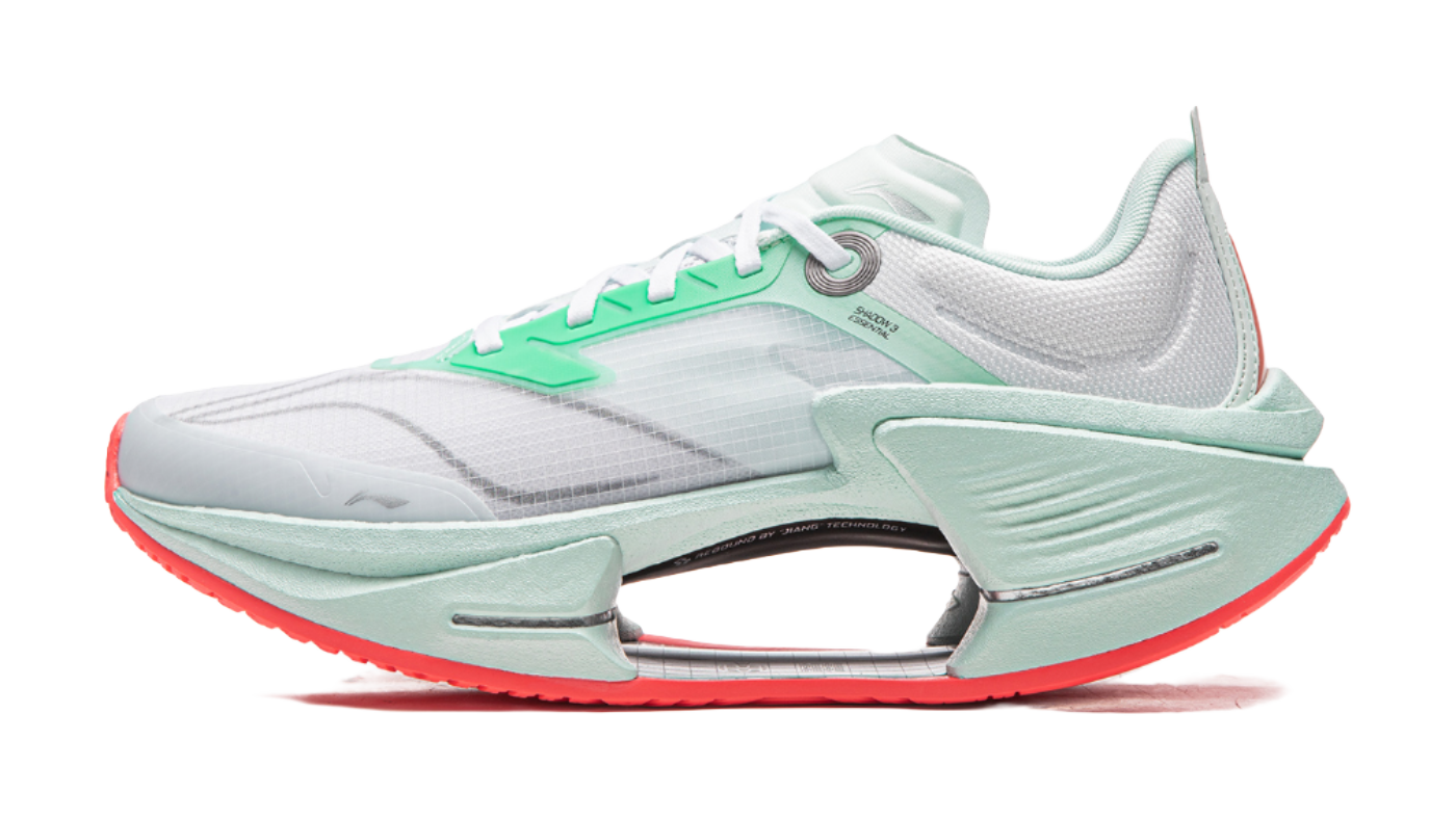 Li Ning Shadow 3 Essential Cushioning Abrasion Resistant Low top Casual Running Shoes Mens White Green  VJsneaker