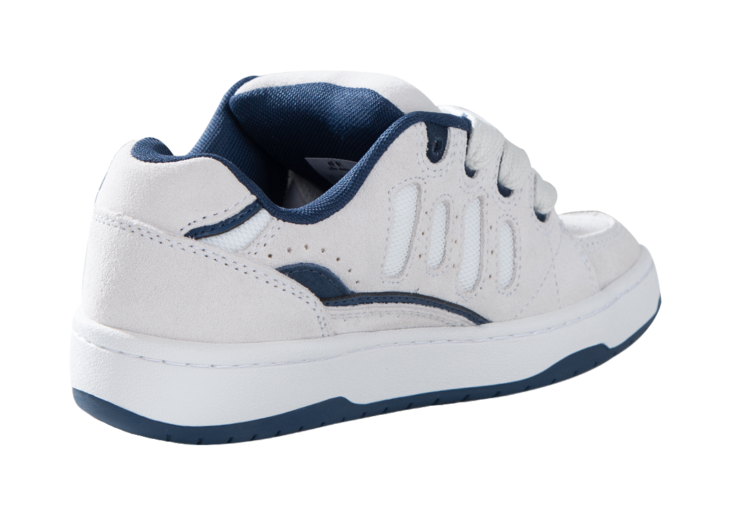 Ollieskate Cold Cemented Puffy Shoes Low top Skateboard Shoes Unisex White Blue 