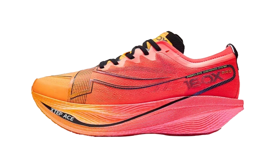 XTEP Racing 160X 5.0 PRO Running Shoes Men's Low top Neon Apricot Orange/Laser Red 
