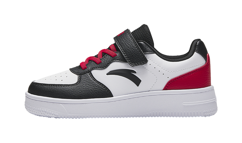 Antakids Slip Resistant, Abrasion Resistant, Lightweight Cushioning Low Top Kids' Skateboarding Shoes White Black Red 