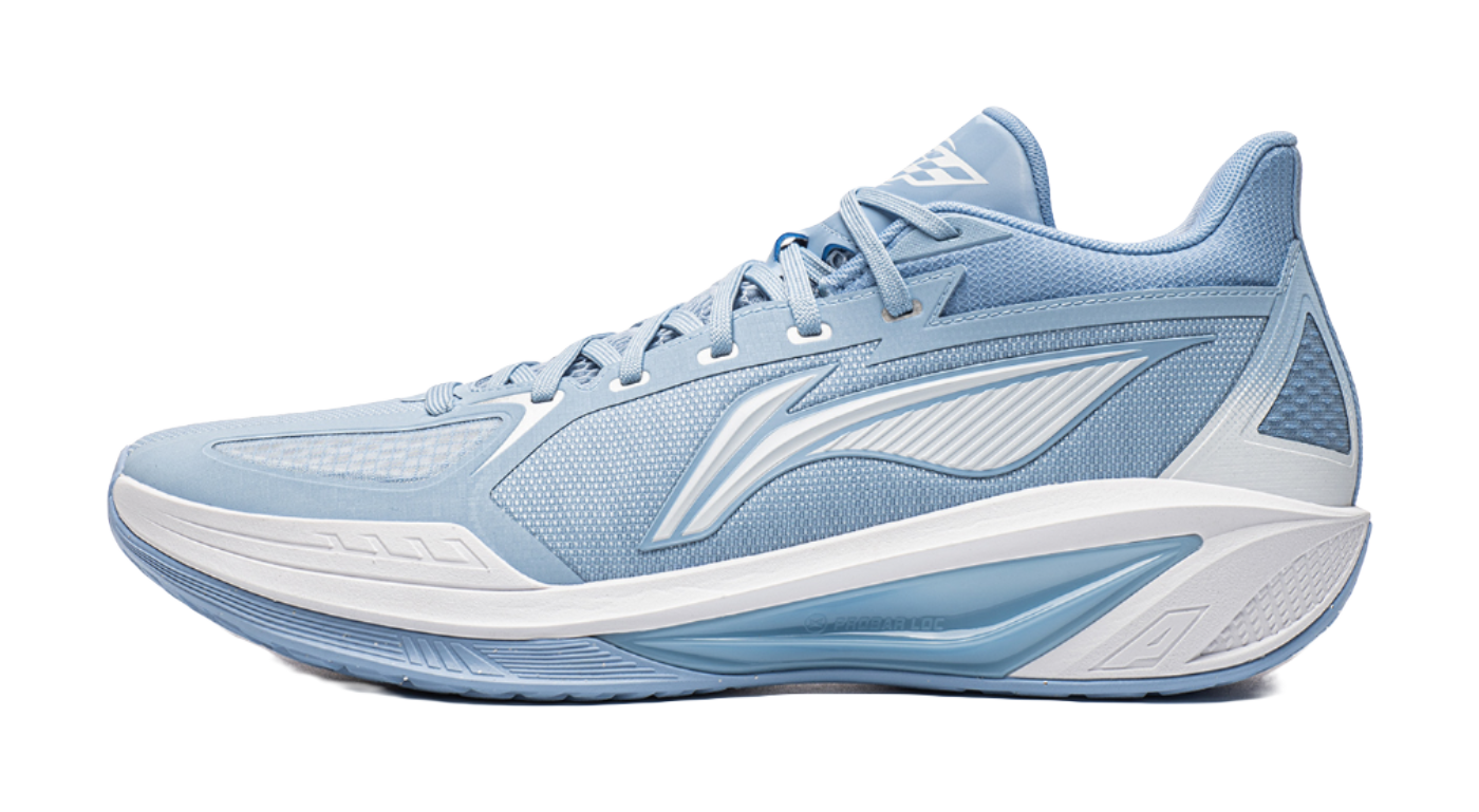 Li Ning low-top basketball shoes in powder blue, lace-up