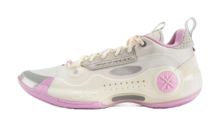 LiNing WOW 10 Cushioning Coverage Rebound Low top Basketball Shoes Mens White Pink  VJSNEAKER