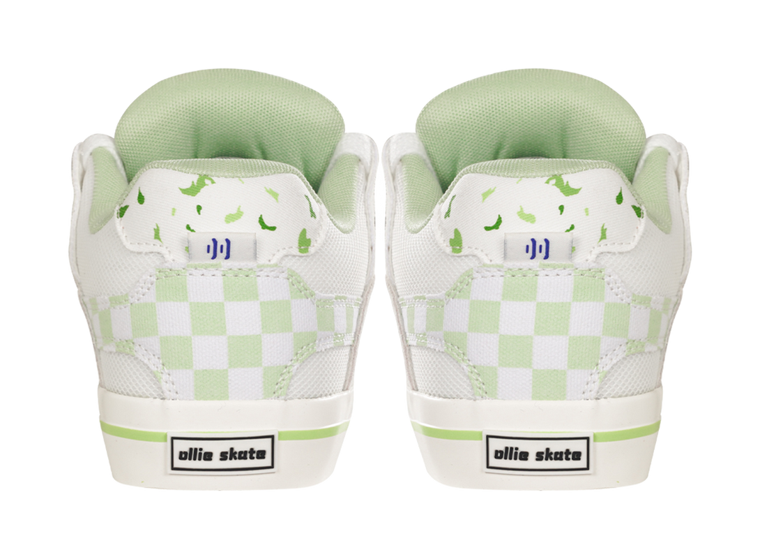 Ollieskate Wear resistant And Lightweight Low Top Skateboard Shoes Unisex White Green 