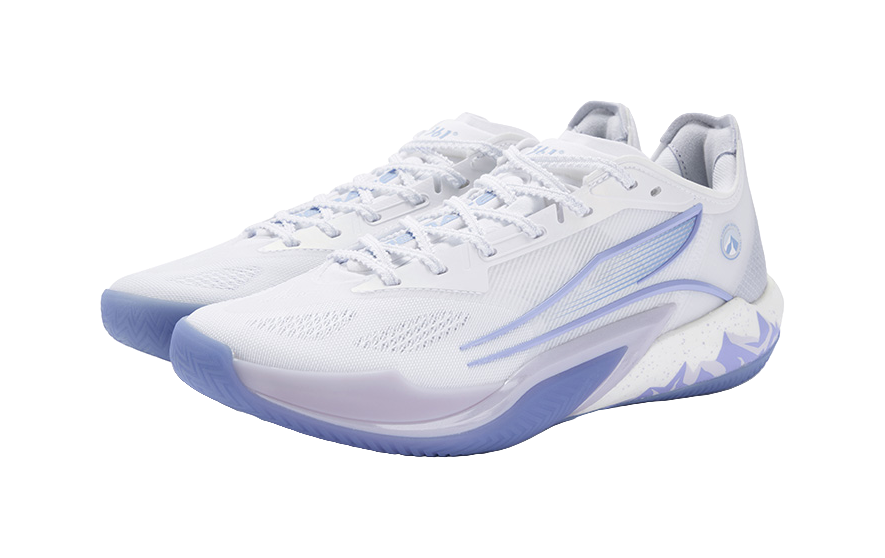 361 ° Racing 2Pro Snow Mountain Comfortable Practical Professional Training Shock Absorbent Wear resistant Anti slip Low cut Basketball Shoes Male and Female Same Iris Color  vjsneaker.com