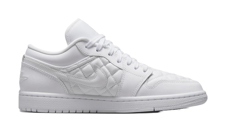 Air Jordan 1 Low Triple White Quilted Womens  vjsneaker.com