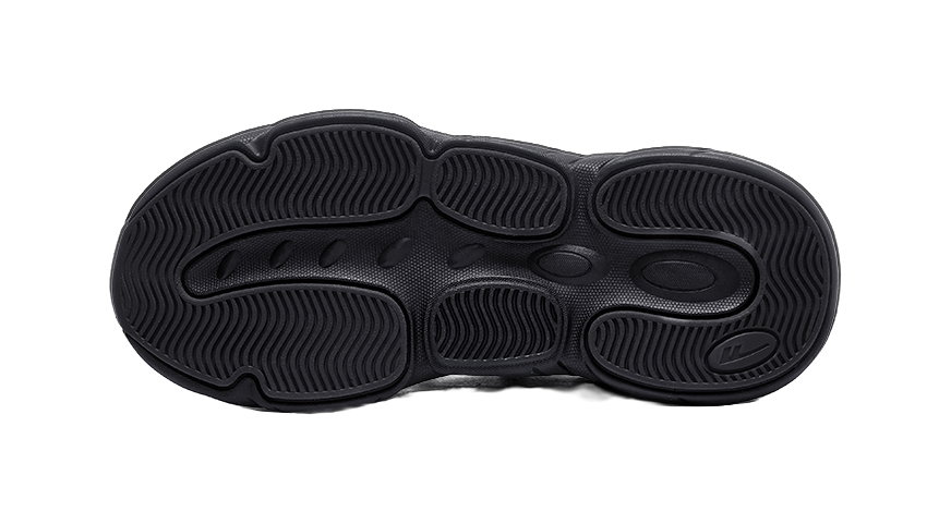 Warrior Slip Resistant, Abrasion Resistant, Breathable Low Top Chunky Sneakers Unisex All Black  vjsneaker.com