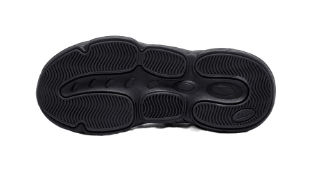 Warrior Slip Resistant, Abrasion Resistant, Breathable Low Top Chunky Sneakers Unisex All Black  vjsneaker.com