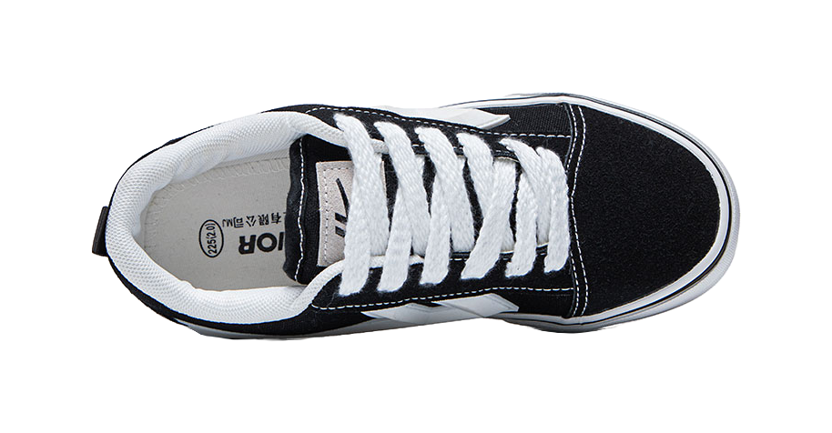 Warrior Back To School Selected, Casual Puffy Shoes Wear resistant And Lightweight Low top Canvas Shoes Unisex Black 