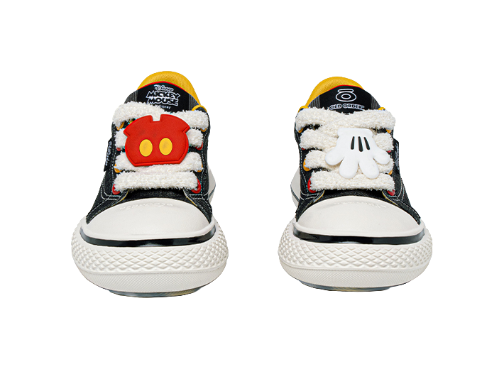 Disney x OLD ORDER Chunky Shoes Abrasion Resistant Height Increasing Low top Canvas Shoes Unisex Black White 