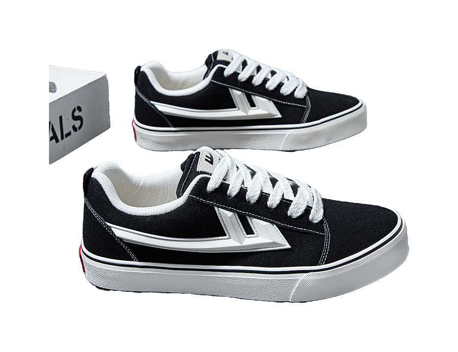 Warrior Back To School Selected, Casual Puffy Shoes Wear resistant And Lightweight Low top Canvas Shoes Unisex Black 