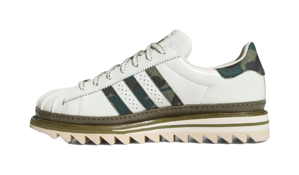 Superstar Clot x Bape x Superstar Adidas Originals Off White Olive Cargo  vjsneaker.com