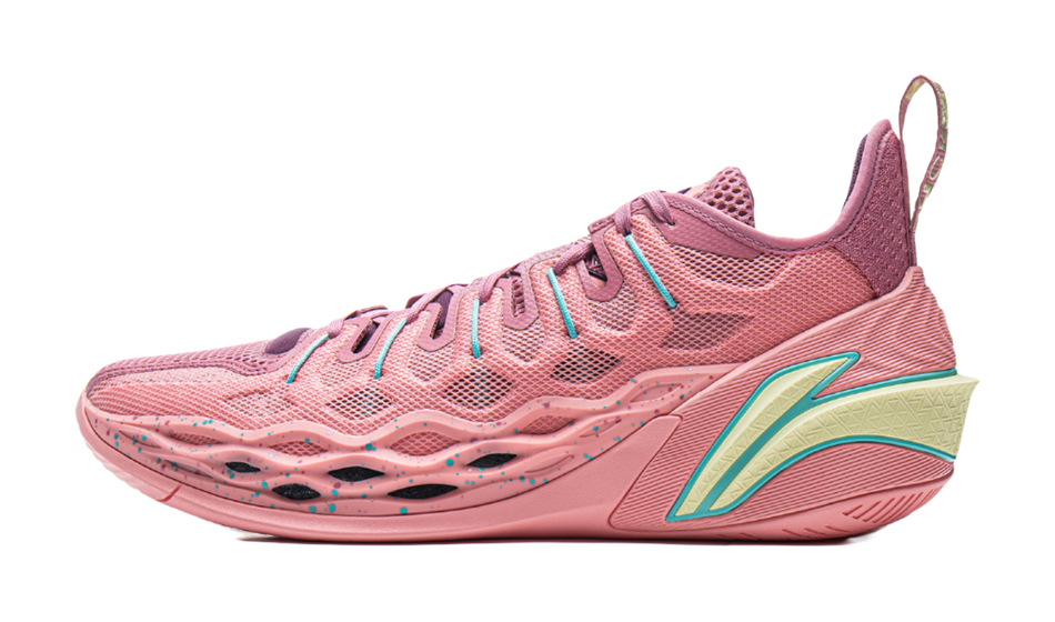 LiNing Buckets Shock Absorbers Slip Resistant Breathable Low Top Basketball Shoes Mens Pink  VJSNEAKER