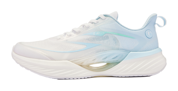 QIAODAN Flying Shadow Team2.0 Cushioning, Wear Resistant Low top Q KUNGFU PRO Sprint Running Shoes Men's White Blue 