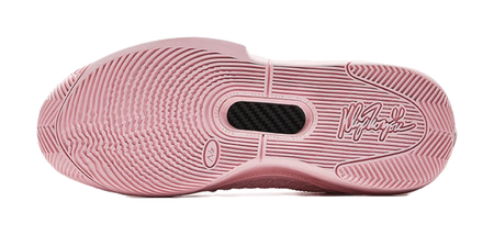 Light pink basketball shoe outsole with herringbone tread and brand logo
