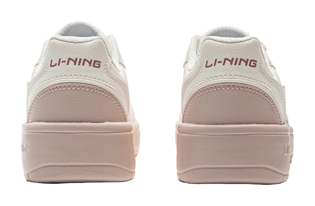 LiNing Yuanbao V3 Anti Slip Wear Resistant Low Top Skateboard Shoes Women's Mist White Silent Purple 