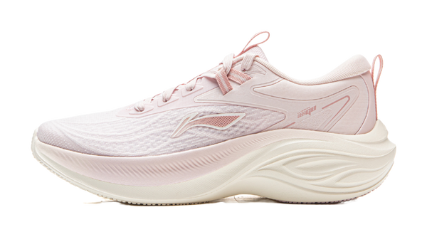 LiNing Ride Waves Cushioning And Breathable Low Top Casual Running Shoes Women's Peach Blossom Pink 
