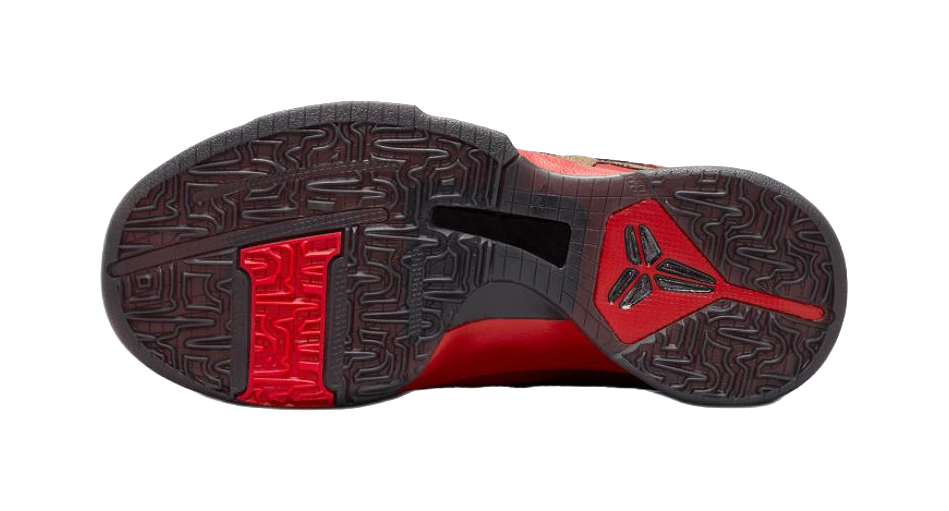 Nike Zoom Kobe 5 Slip Resistant Abrasion Resistant Low top Childrens Basketball Shoes Red Black Unisex  vjsneaker.com