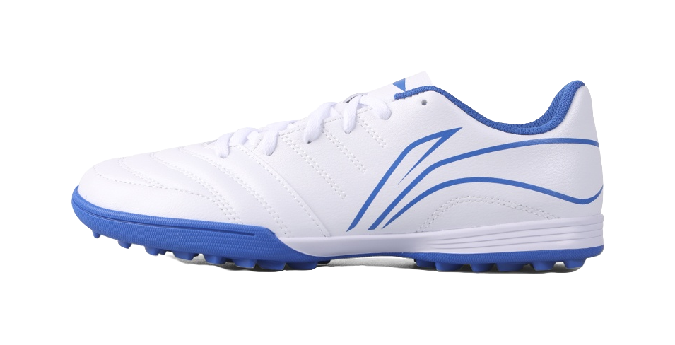 LiNing TF Rubber Broken Studs Artificial Ground Cushioning Anti-Slip And Wear-Resistant Soccer Shoes Unisex White Blue  VJSNEAKER
