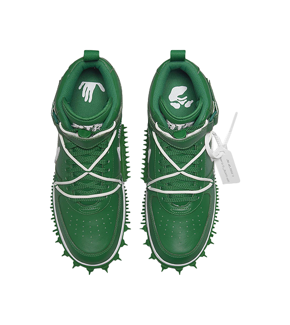 Nike X Off White Air Force 1 Mid Sp Leather Pine Green  vjsneaker.com