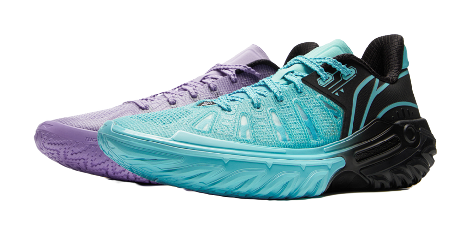 LiNing Jie Ao 2 Cushioning, Slip Resistant, And Breathable Low Top Basketball Shoes Mens Blue Purple Mismatched  VJSNEAKER