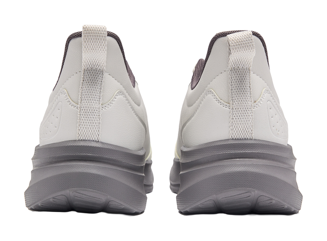 QIAODAN Cushioning, Wear Resistant Low top Casual Running Shoes Men's Light Gray Quiet Gray 