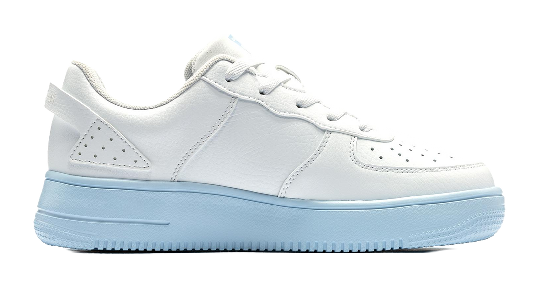 QIAODAN Air Force One Skateboard Shoes Women's Low top White Blue 
