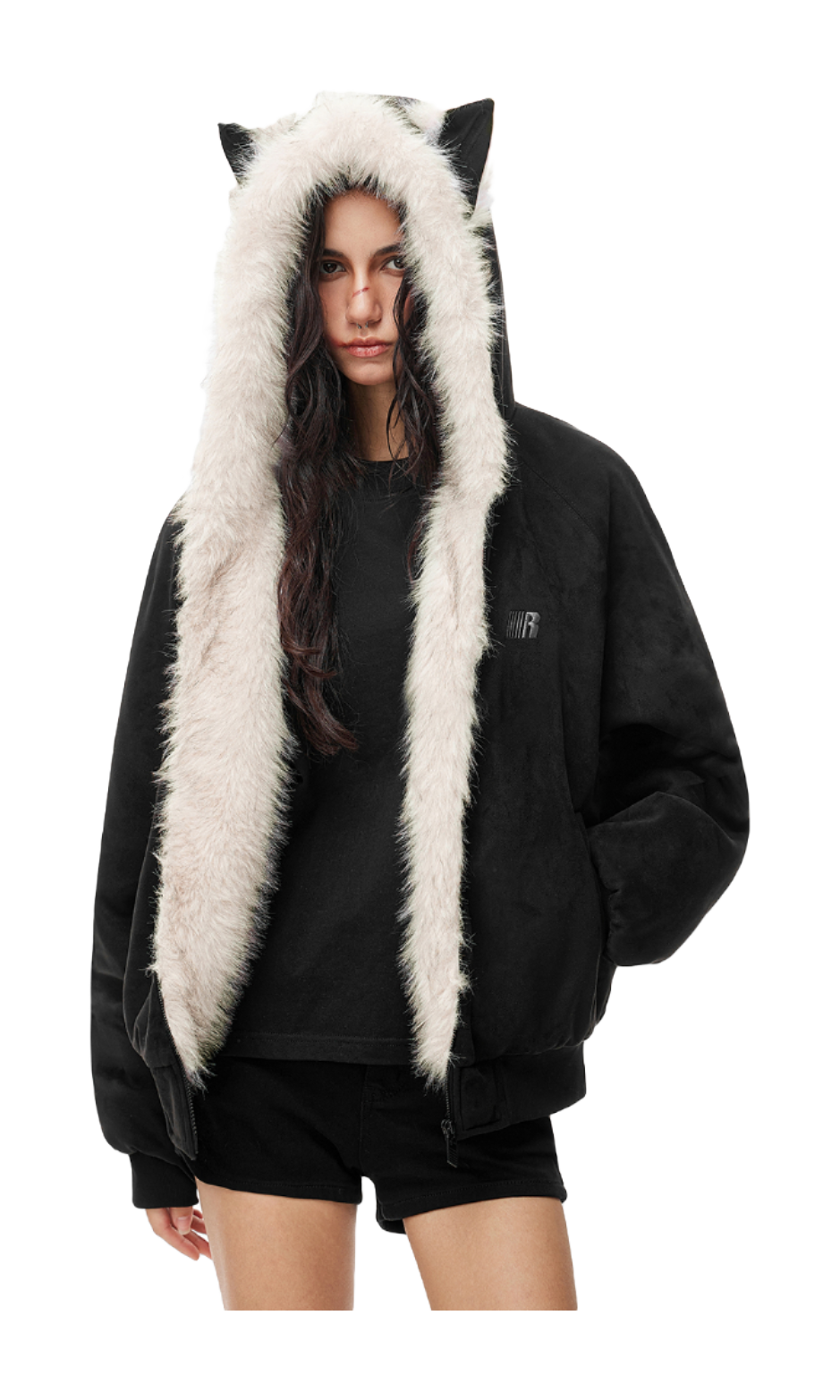 FDR Puffer Jackets Unisex Fur Collar Moderate  vjsneaker.com