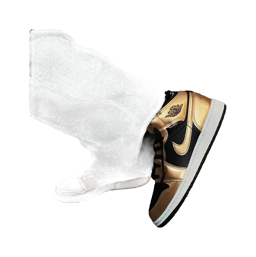 Jordan 1 Mid SE Metallic Gold Black GS  vjsneaker.com