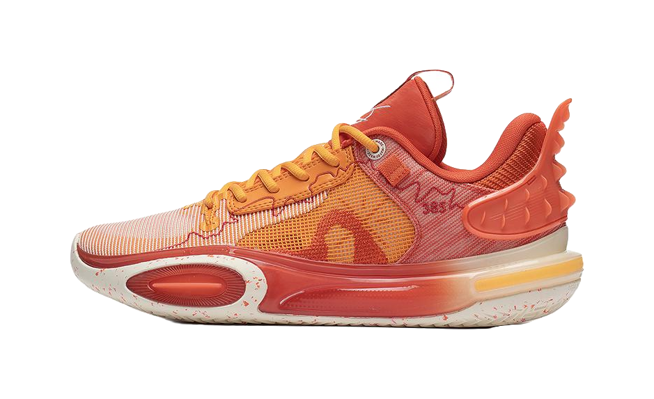 LiNing All City 11 Red Shock Absorbers Slip Resistant Abrasion Resistant Low top Basketball Shoes Mens Orange  VJSNEAKER