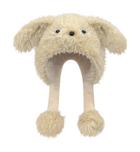 CMFY will move furry little dog ear hat, thick and cute windproof face enhancing little Lei Feng hat, polyester fiber wool hat, unisex couple's style  vjsneaker.com