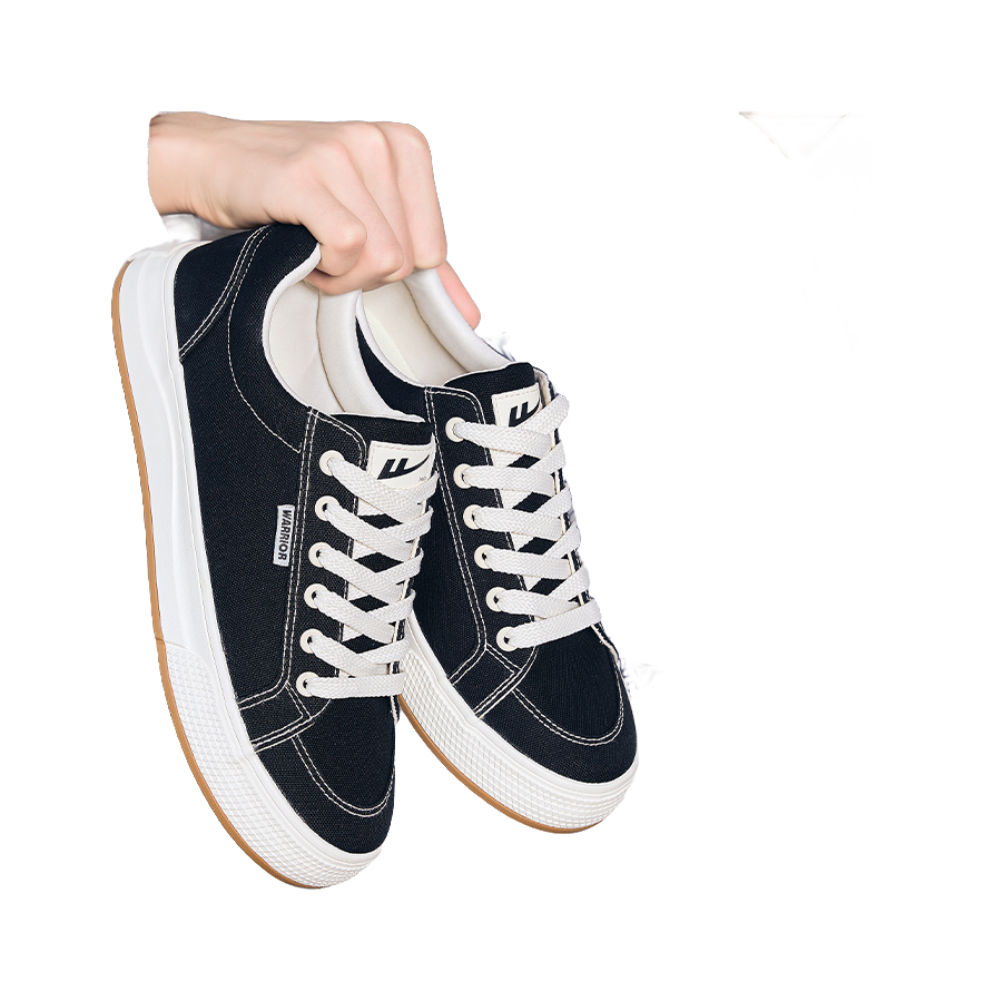 Warrior Slip Resistant Abrasion Resistant Low top Canvas Shoes Unisex Black  vjsneaker.com